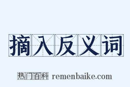 摘入反义词是什么意思的图片